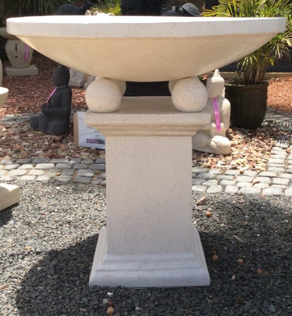 White Terrazzo Birdbath