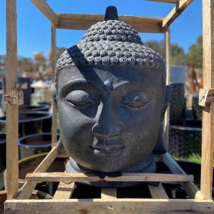 Buddha Head Statue Black/Silver