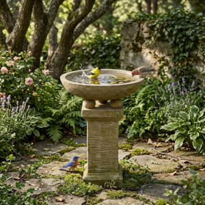 Small Chalice Birdbath - Rusty