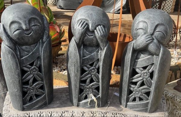 Jizo Lantern Statues - Set of 3