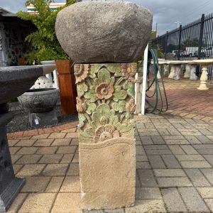 Natural Bali Carving Birdbath