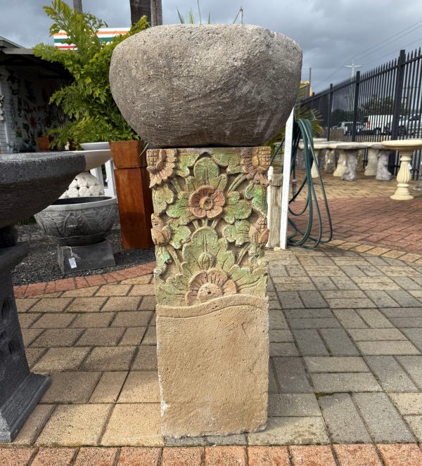 Natural Bali Carving Birdbath