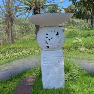Bamboo Tall Birdbath