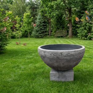 Belly Pot/Birdbath on small stand
