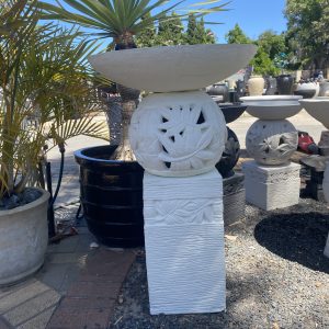 Bamboo Tall Birdbath