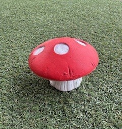 Painted Medium Flat Mushroom