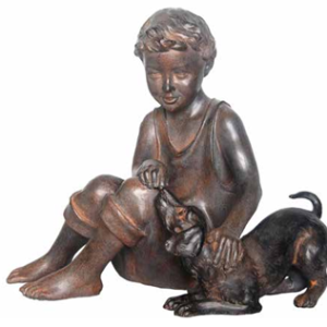 Boy with Playful Dog