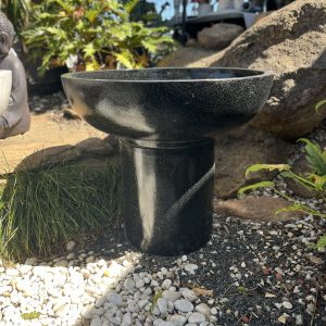 Terrazzo Bowl on Stand Black