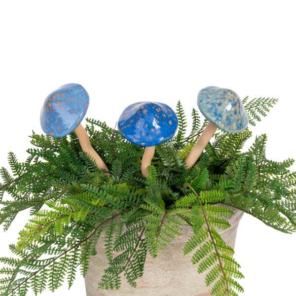Mushroom Small- Ceramic Blue