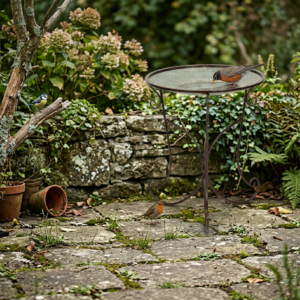 Tall Zinc Birdbath - Small