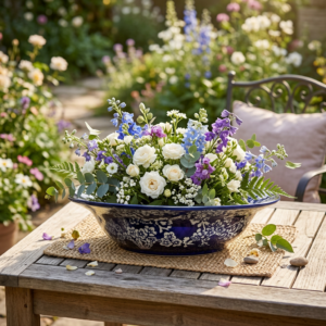 Water Bowl with Flowers