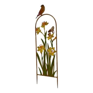 Arched Garden Stake w/Yellow Flowers