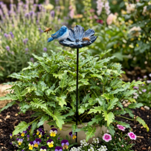 Blue Bee Watering Flower