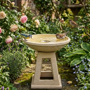 Tripod Birdbath - Creme