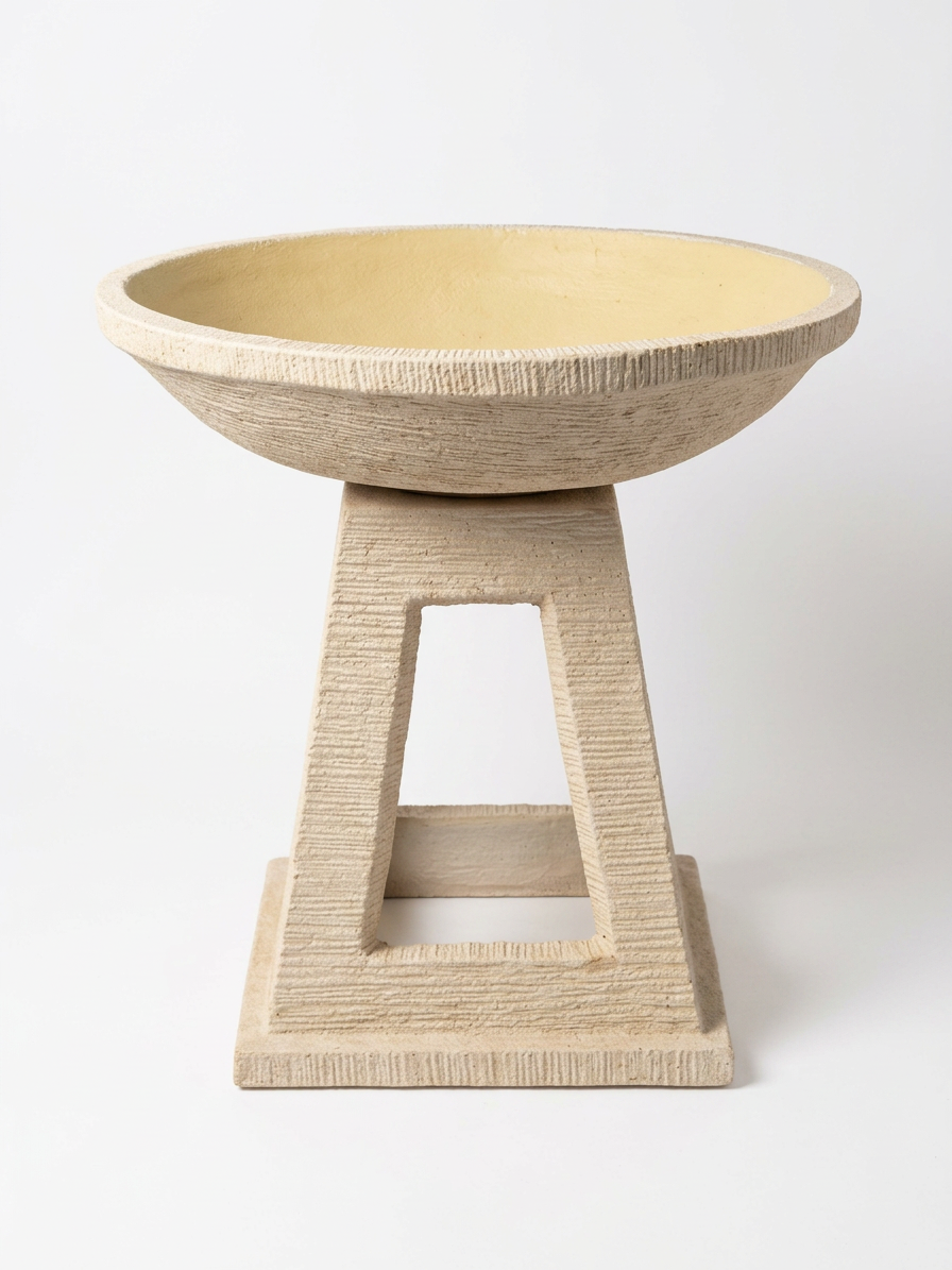 Tripod Birdbath - Creme - Image 2